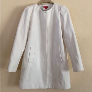 Elle Off White/Cream Long Winter Coat